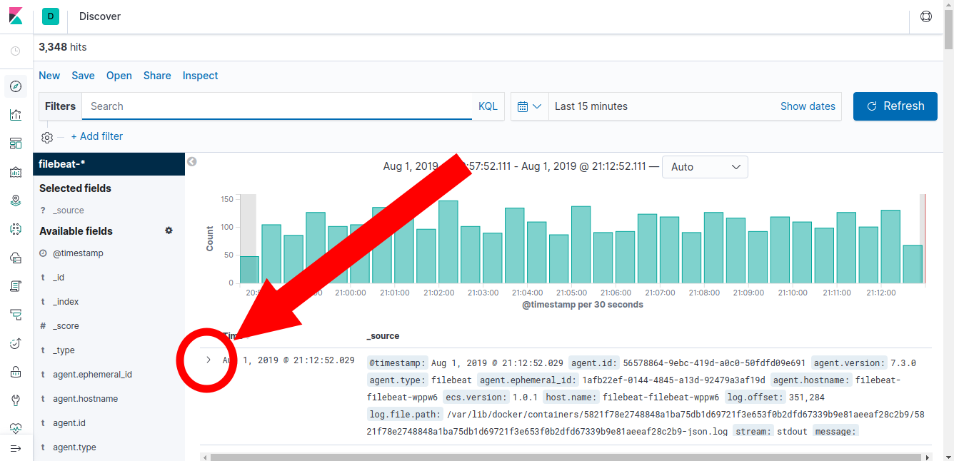 Kibana Open Log Event