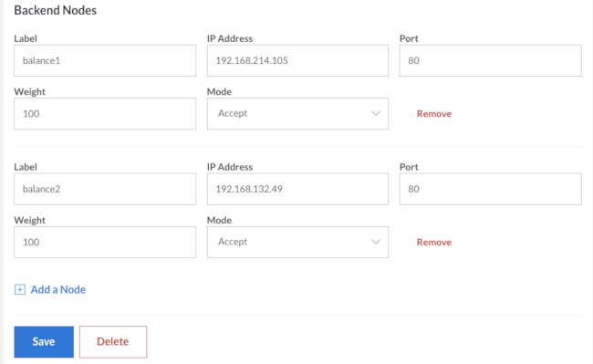 Adding another backend to the NodeBalancer's configuration.