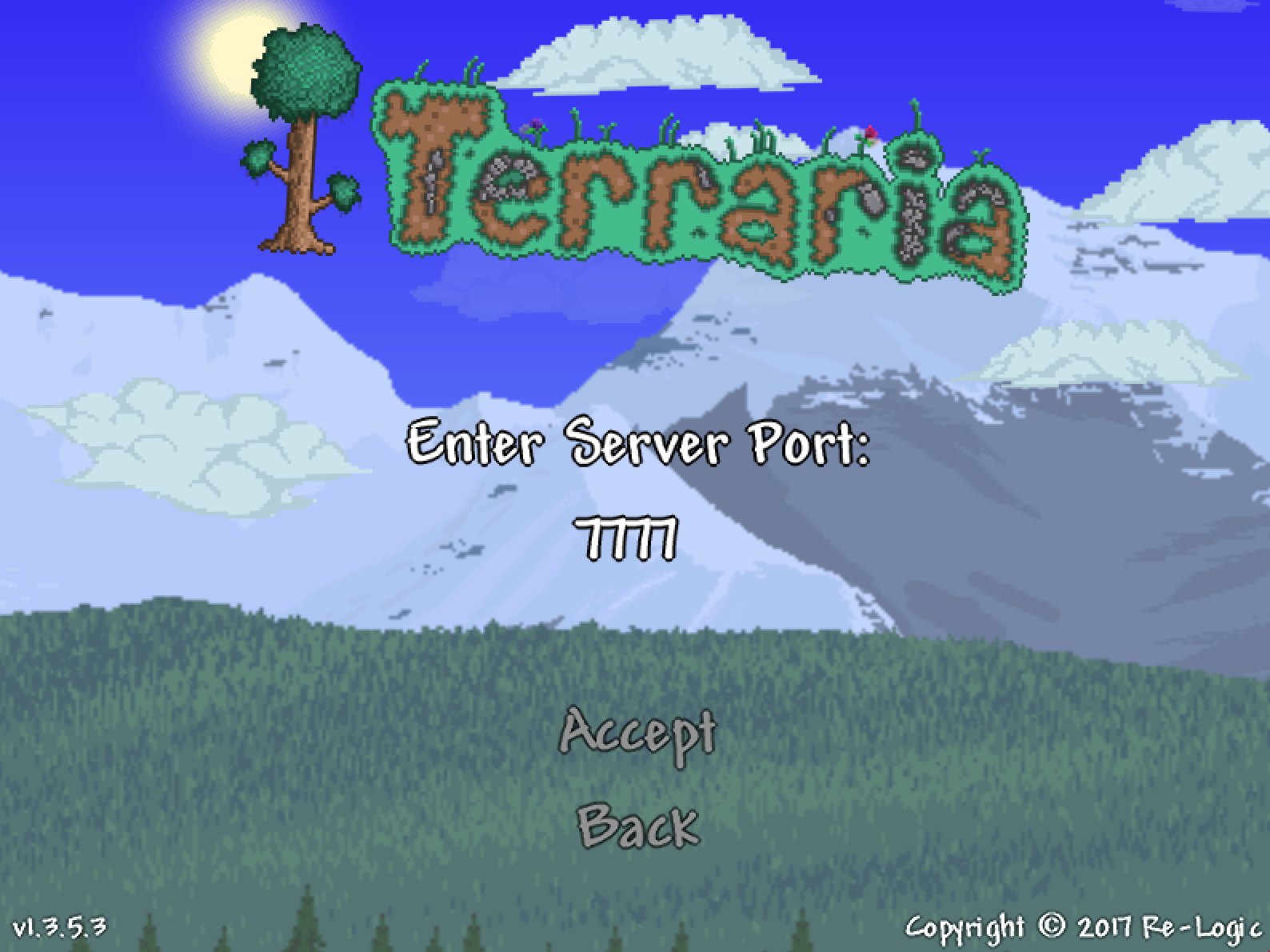 Enter the Terraria server's port